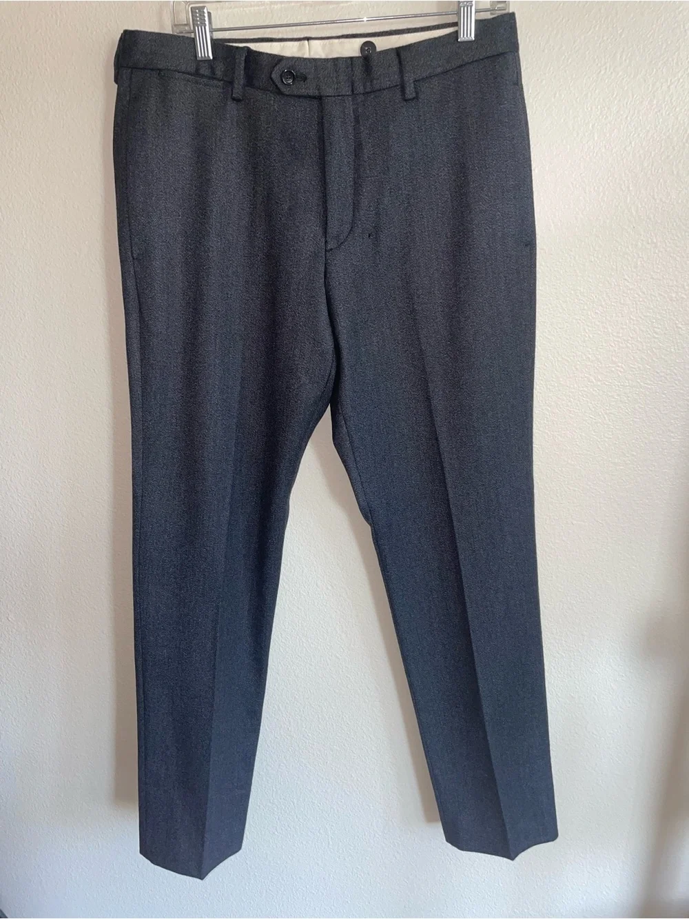 NWT J. Crew Men's Dark Charcoal Gray 100% Wool Dress Pants - Size W32 L32